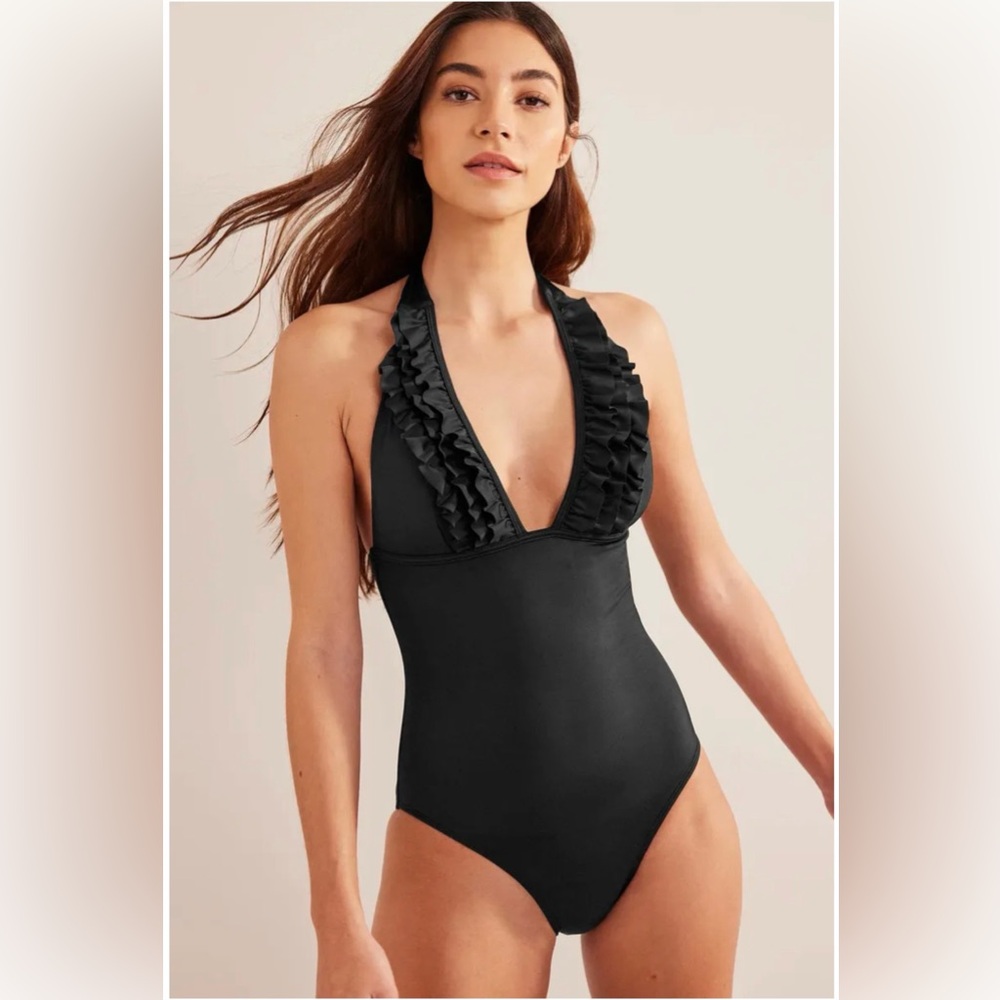 NEW! Boden ruffle halter v neck swimsuit